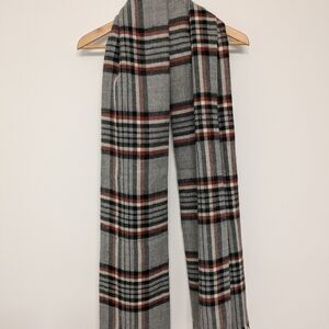 Zara Man Gray Plaid Scarf
